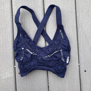 Free People Movement Navy Blue Sports Bra